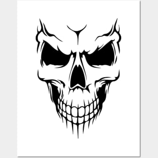 Tribal Skull Black Posters and Art